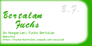 bertalan fuchs business card